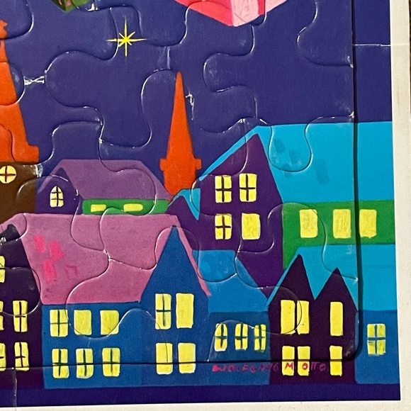 Vintage Christmas Frame Tray Puzzle Santa Reindeer Western Publishing MCM #4424 - Picture 10 of 16